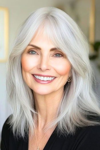 60 Chic Hairstyles for Women Over 60 With Bangs