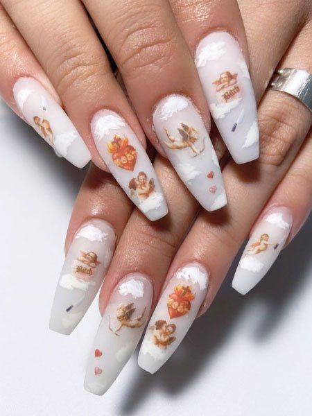 35 Angel Nails Designs For a Whimsical Look