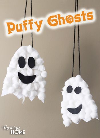 Puffy Ghost Craft (with Free Ghost Template) - Thriving Home