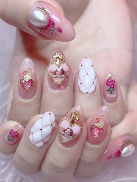 35 Angel Nails Designs For a Whimsical Look