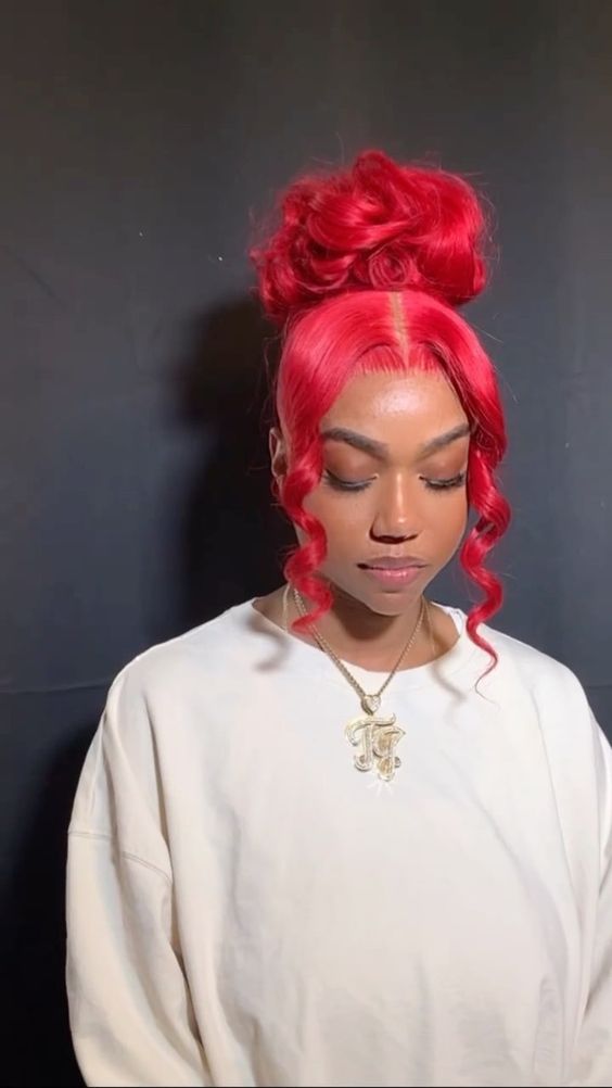 High Ponytail for Valentine's Day