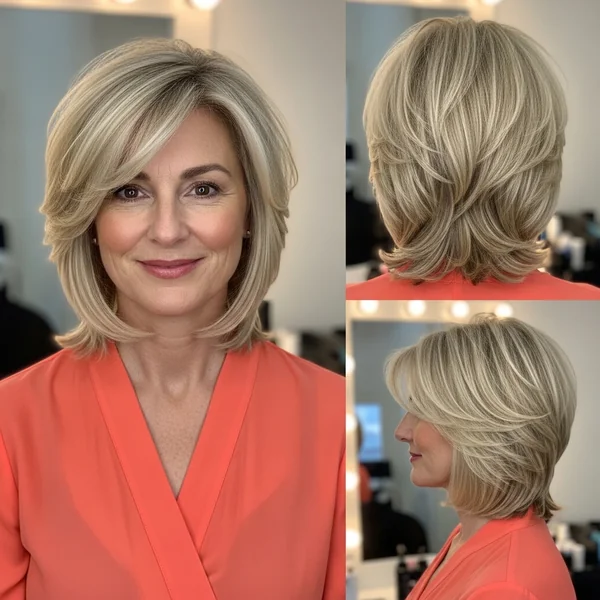 Graduated Blonde Bob with Stacked Layers
