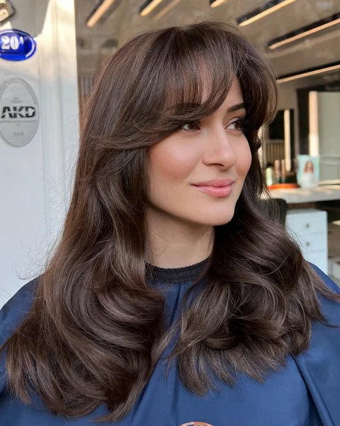 Long Fringe Side-Swept Hairstyle