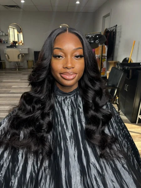 Black Body Wave Wig Fresh Salon Install