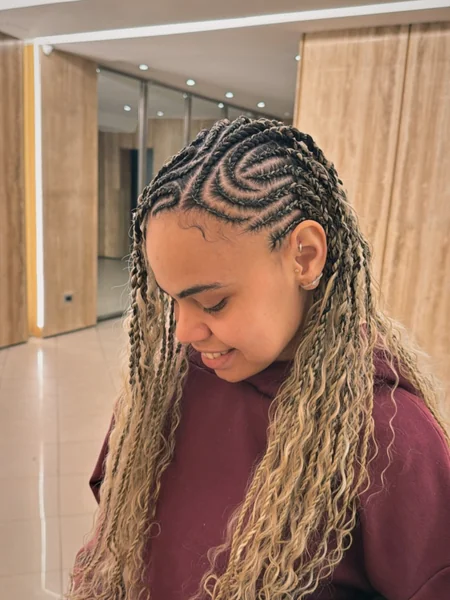 Dark-to-Blonde Ombre Lemonade Braids