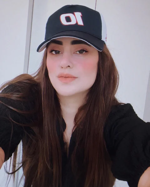 Long Straight Hair with Number Baseball Cap