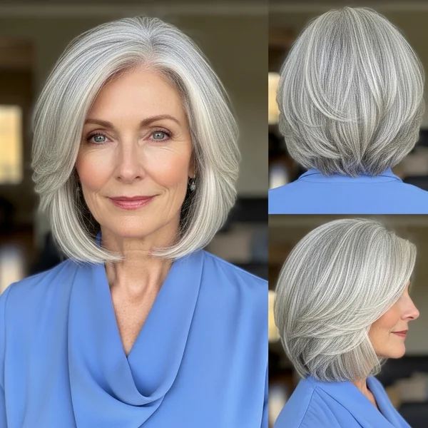 Silver Bob with Feathered Layers
