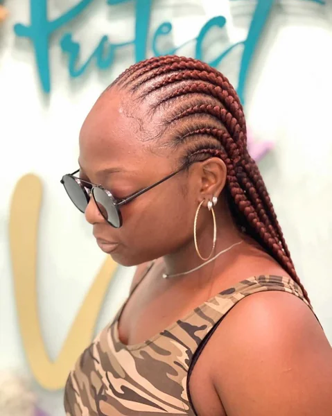 Red Auburn Feed-In Cornrows