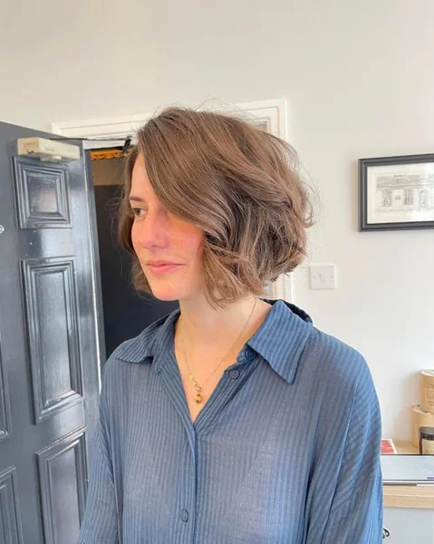Effortless Honey Brown Bob with Volumizing Waves