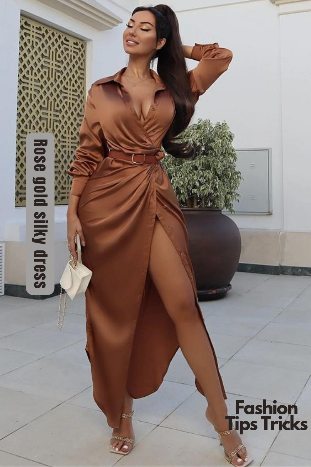 Rose gold silky dress Rose gold silky dress