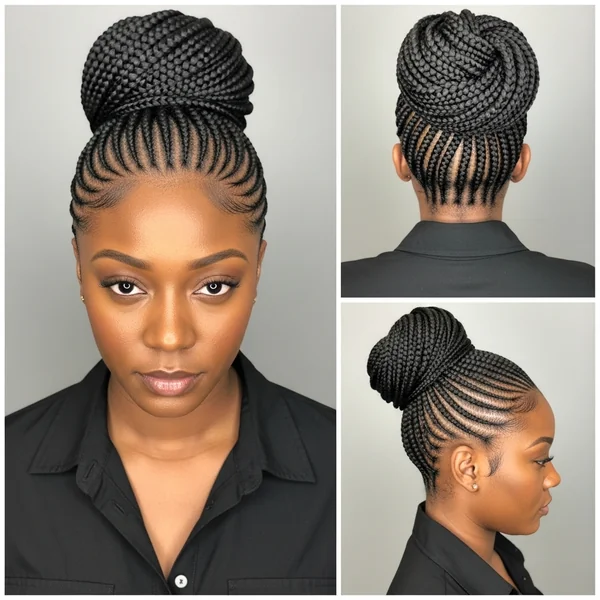 Braided Cornrow Bun Hairstyles