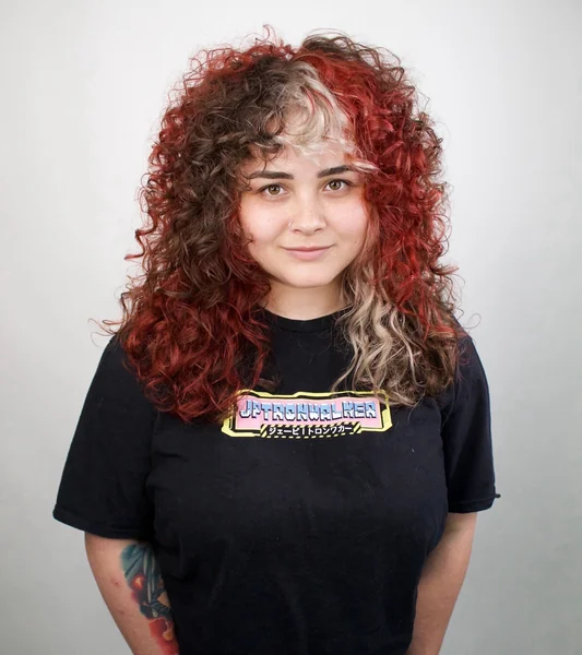 Voluminous Calico Curls with Red, Brown, and Blonde