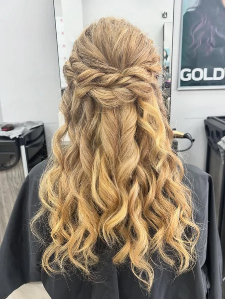 Rope Twist Half Up with Big Curls