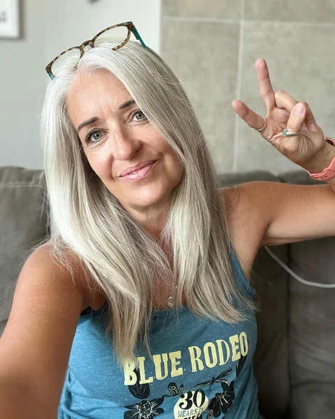 Long Straight Silver Hair Over 50