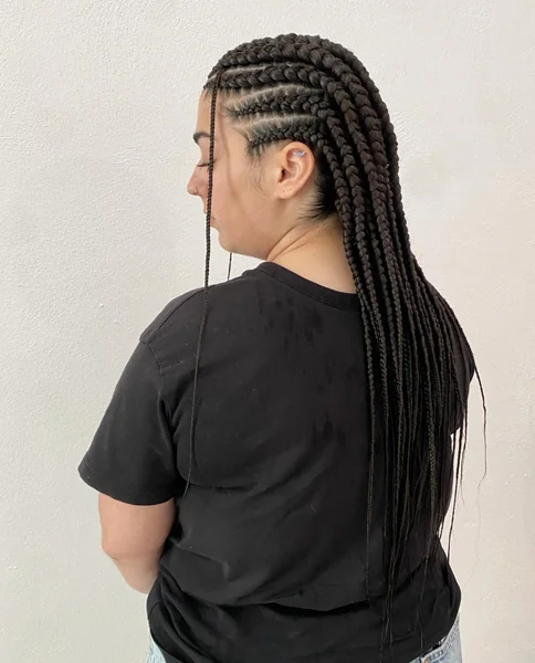 Fulani Braids Back View Showing Full Length