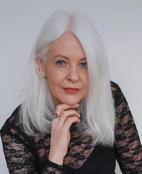 Long White Straight Hair for Women Over 60