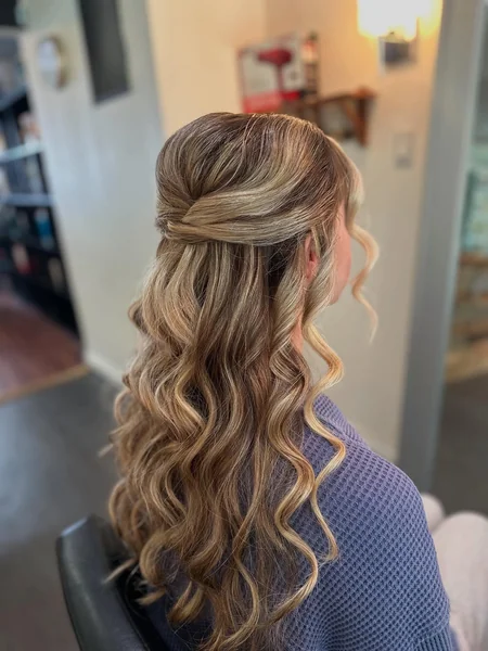 Simple Twisted Half Up with Loose Curls