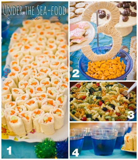 an image of under the sea food collage with pictures and text overlays