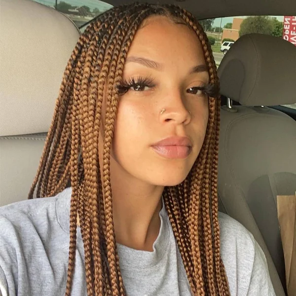 Medium Honey Brown Box Braids