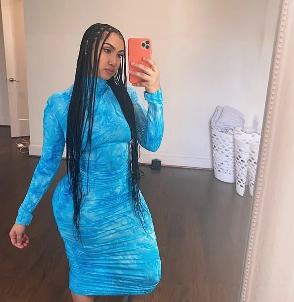 Sleek Long Knotless Braids Straight Down