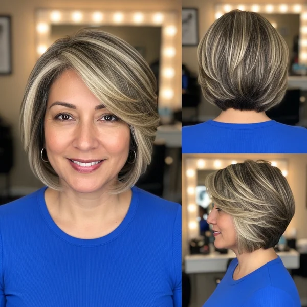 Two-Tone Stacked Bob with Highlights