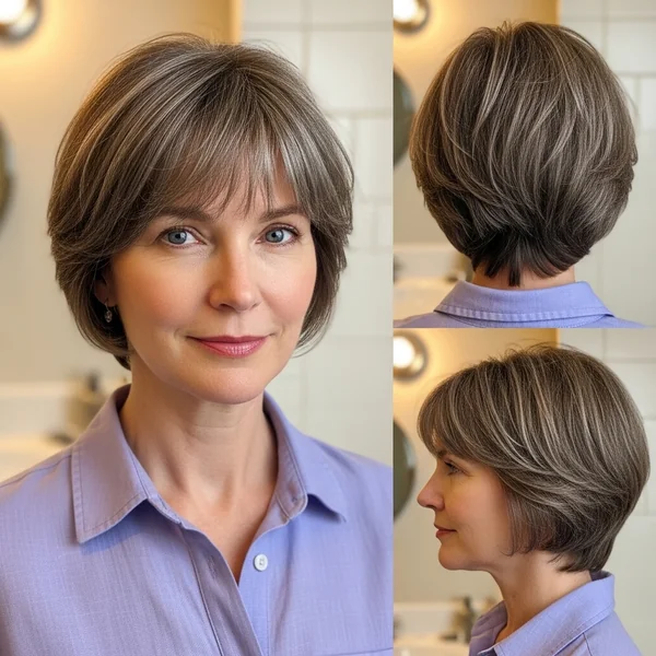 Wispy Long Pixie with Bangs
