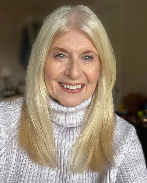 Long Blonde Straight Hair Over 60
