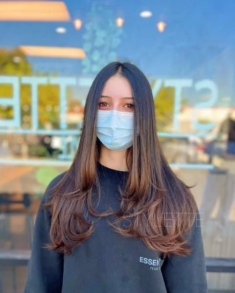 Middle Part Long Straight Ombre Hair