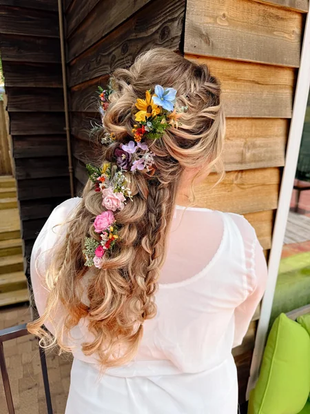 Double Braid with Wildflower Clusters