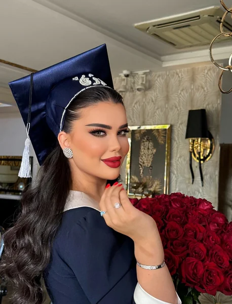 Sleek Side-Swept Look Under Decorated Cap