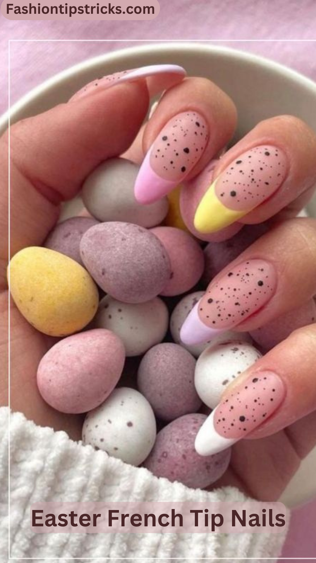 Easter French Tip Nails Easter French Tip Nails