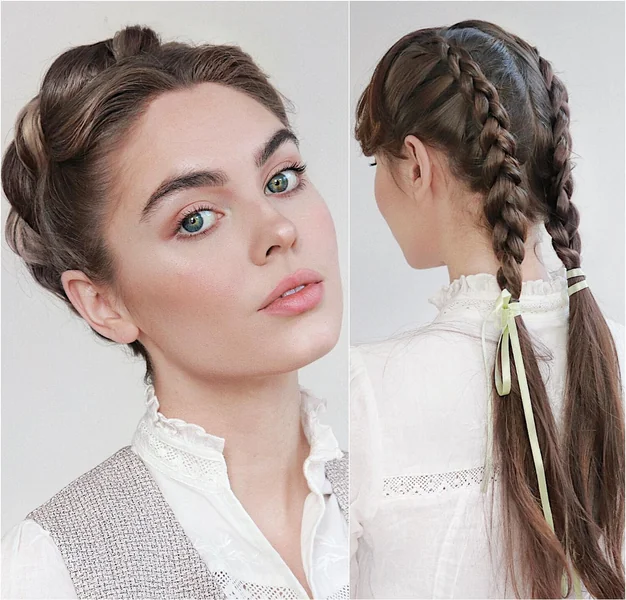 Dutch Crown Updo and Braid Ponytail — Two Looks