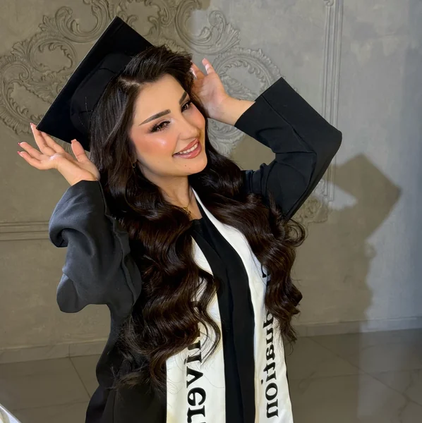 Joyful Long Waves with Graduation Cap