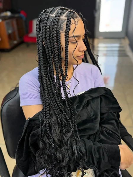 Fulani Cornrow Braids with Curly Ends