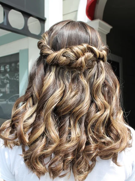 Rope Twist Half Up on Medium Highlighted Hair
