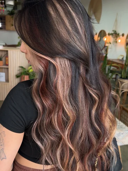 Soft Dark Calico Hair with Subtle Auburn & Blonde