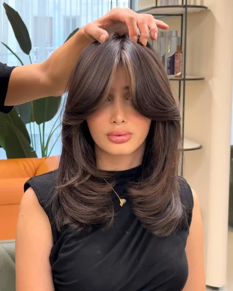 Long Side-Swept Fringe Hairstyle