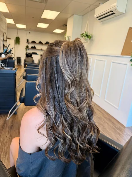 Half Up with Mini Braids and Curls