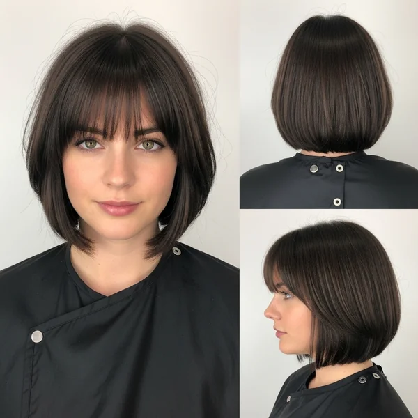 Bob Haircut With Bangs For Round Face