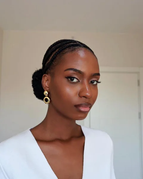 Cornrow-to-Low Bun Updo
