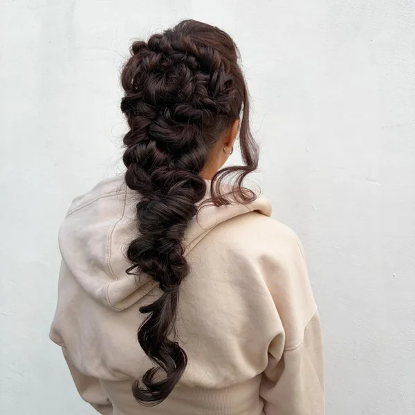 Chunky Bubble Braid Ponytail