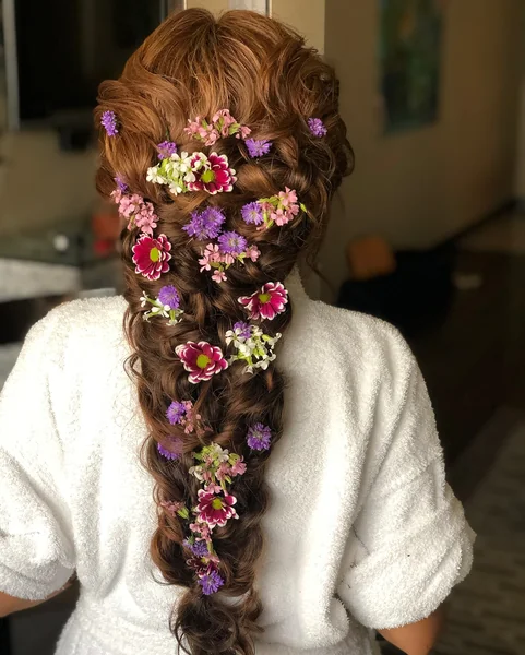 Braid Filled with Colorful Flowers