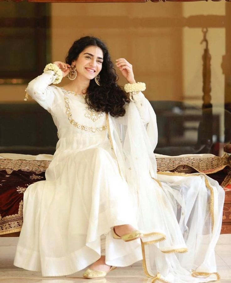 Designer Girls White Colour Combination Dress Design | White Eid And Party Wear Dress