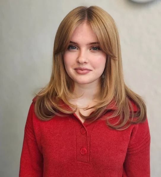 Medium Hair with Clean Side Part Bangs