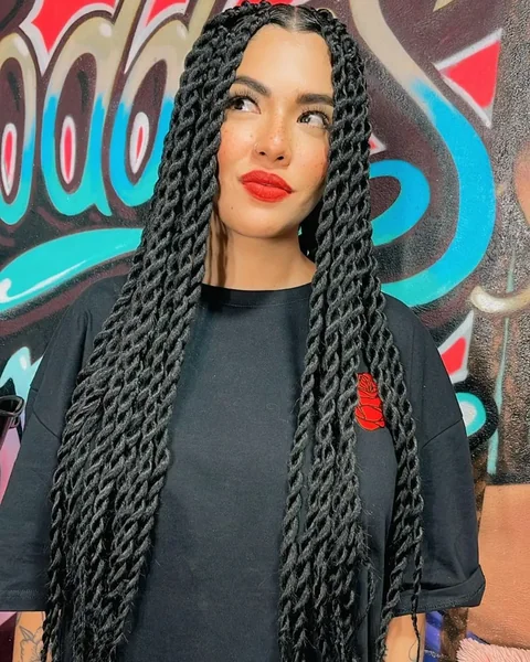 Long Black Senegalese Rope Twists