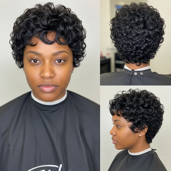Short Hairstyle Women Black Woman Curly