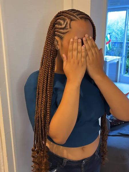 Auburn Lemonade Braids — Face Covered