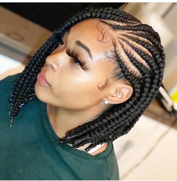 Short Cornrow Bob with Baby Hair