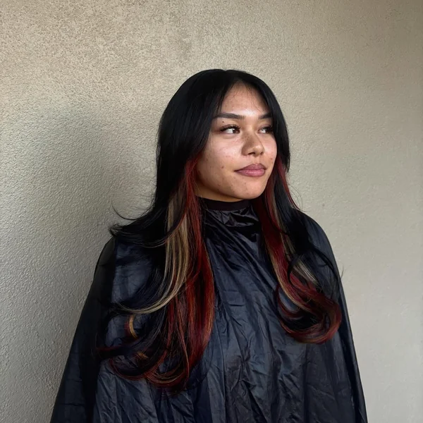 Dark Calico with Red and Blonde on Black Base