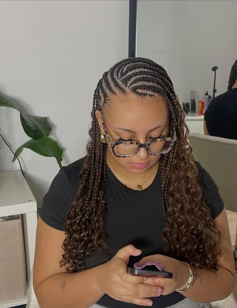 Lemonade Braids with Swirl Design and Circle Baby Hairs
